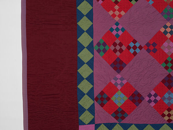 Amish Double Nine-patch quilt, Unknown Amish Maker, Lancaster County, Pennsylvania, United States, Wool and cotton, American