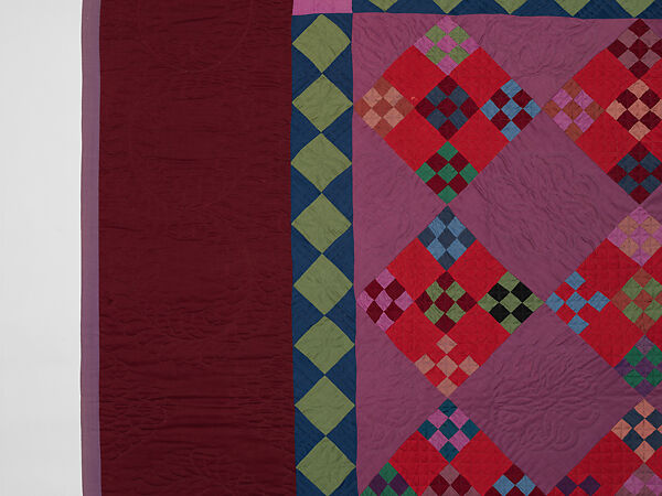Amish Double Nine-patch quilt, Unknown Amish Maker, Lancaster County, Pennsylvania, United States, Wool and cotton, American
