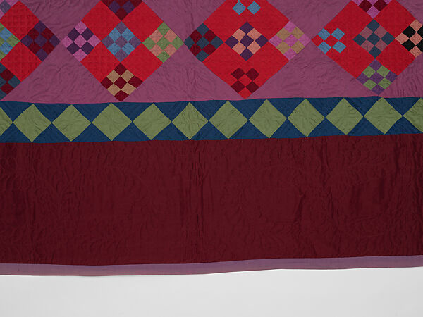 Amish Double Nine-patch quilt, Unknown Amish Maker, Lancaster County, Pennsylvania, United States, Wool and cotton, American