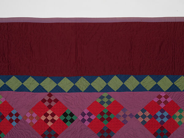 Amish Double Nine-patch quilt, Unknown Amish Maker, Lancaster County, Pennsylvania, United States, Wool and cotton, American