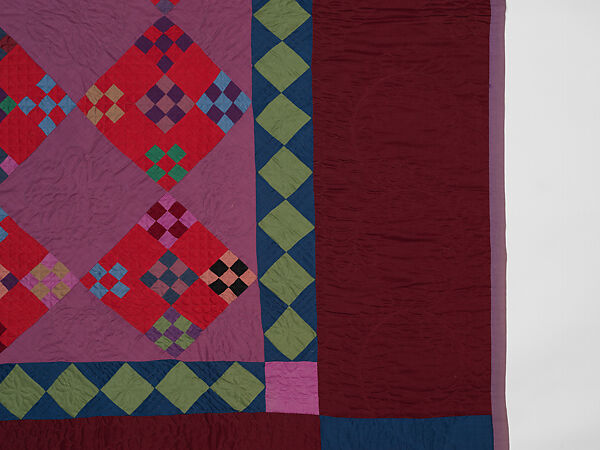 Amish Double Nine-patch quilt, Unknown Amish Maker, Lancaster County, Pennsylvania, United States, Wool and cotton, American