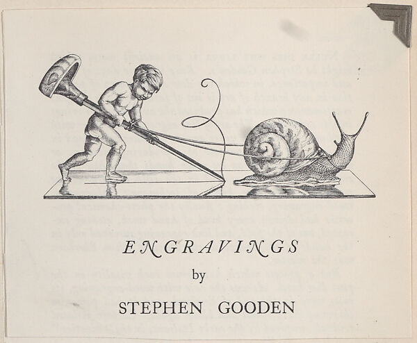 Trade card for Stephen Gooden, engraver, Anonymous, British, 20th century, Engraving 