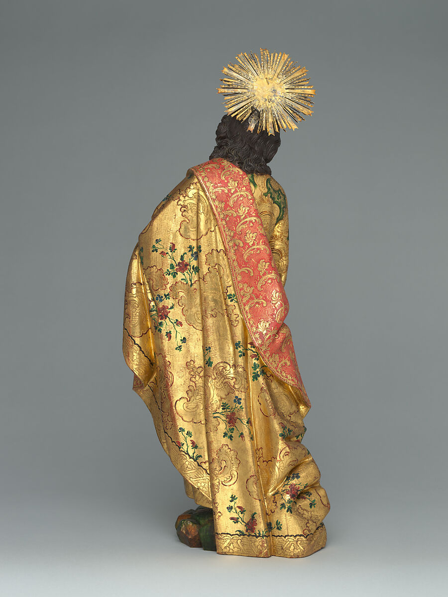 Calvary, Unknown artists, Guatemala, late 18th century, Polychrome wood, gilt silver, glass, hair, Guatemalan