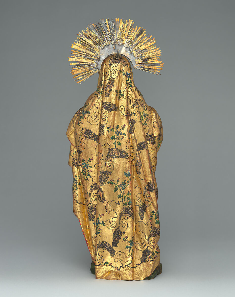 Calvary, Unknown artists, Guatemala, late 18th century, Polychrome wood, gilt silver, glass, hair, Guatemalan