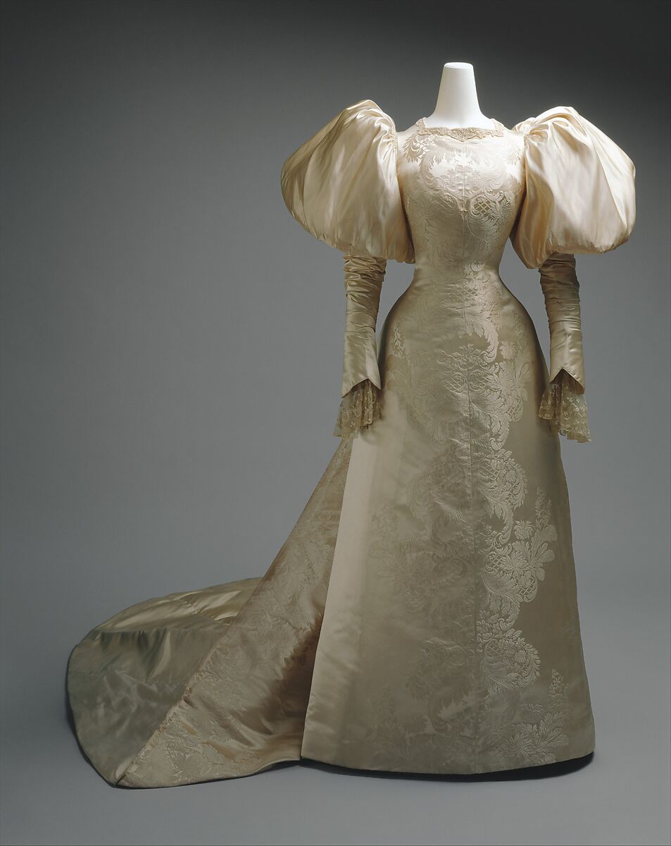 Blue silk wedding dress worn by Empress Eugenie in 1853