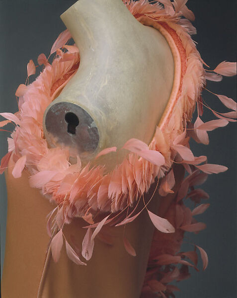 Evening dress, House of Givenchy (French, founded 1952), silk, feathers, French