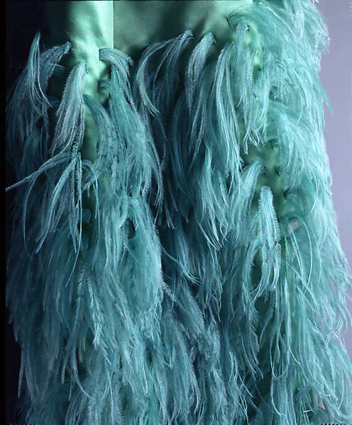 Evening dress, House of Givenchy (French, founded 1952), silk, feathers, French