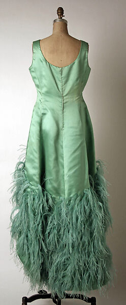 Evening dress, House of Givenchy (French, founded 1952), silk, feathers, French
