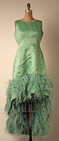 Evening dress, House of Givenchy (French, founded 1952), silk, feathers, French