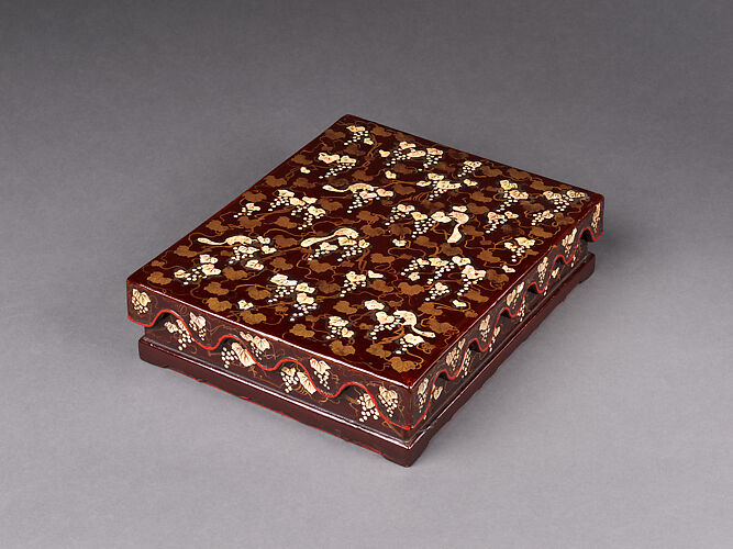 Writing box with decoration of grapes and squirrels