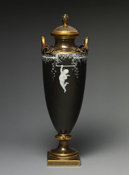 Vase and cover, Minton(s) (British, Stoke-on-Trent, 1793–present), Pâte-sur-pâte porcelain, British, Stoke-on-Trent, Staffordshire