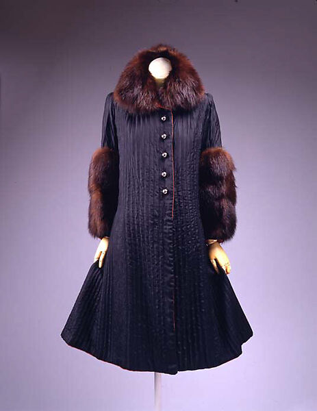 Coat, House of Lanvin (French, founded 1889), silk, wool, fur, metal, French 