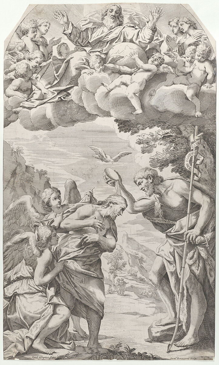 The Baptism of Christ, Domenico Maria Bonavera (Italian, 1653–1731), Engraving 