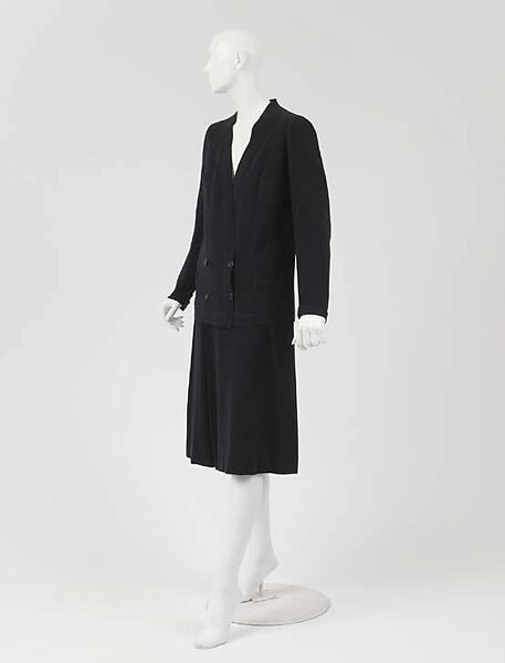 Suit, House of Chanel (French, founded 1910), wool, plastic (cellulose nitrate), French