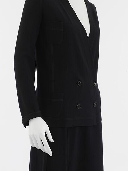 Suit, House of Chanel (French, founded 1910), wool, plastic (cellulose nitrate), French