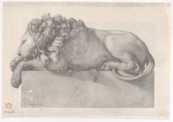 Statue of a recumbent lion