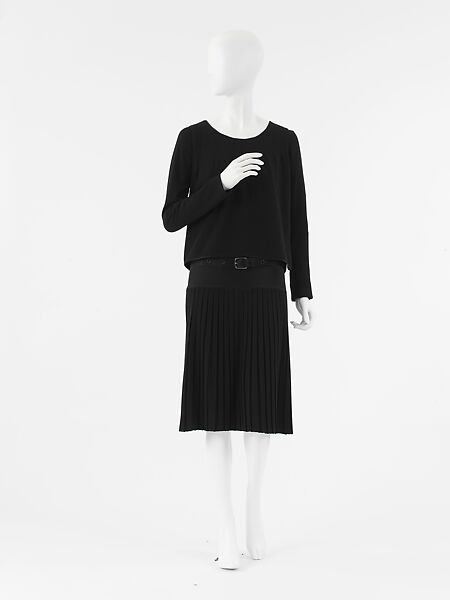 Ensemble, House of Chanel (French, founded 1910), silk, wool, metal, French