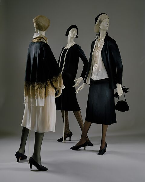 Ensemble, House of Chanel (French, founded 1910), silk, wool, metal, French
