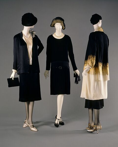 Ensemble, House of Chanel (French, founded 1910), silk, wool, metal, French