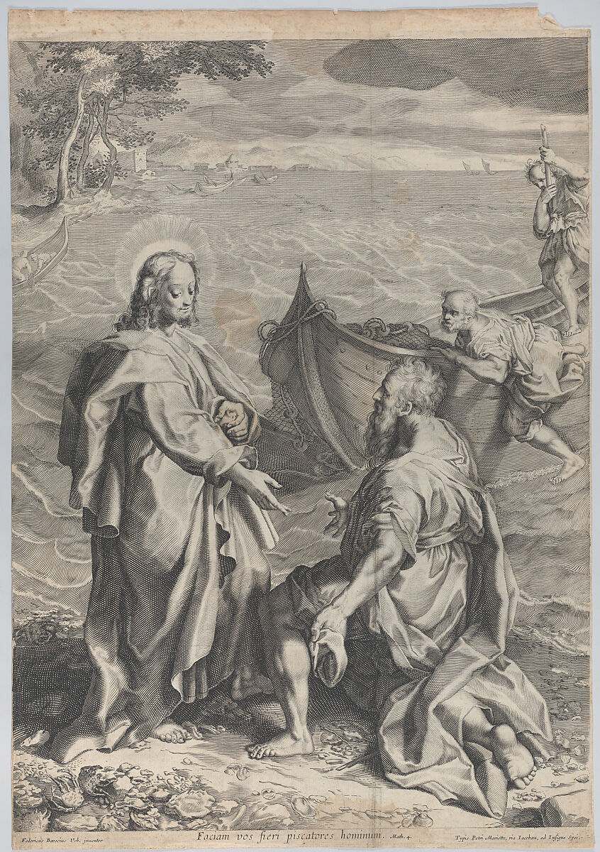 Christ and Saint Peter, Anonymous, Engraving 