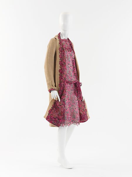 Ensemble, House of Chanel (French, founded 1910), silk, wool, French