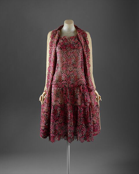Ensemble, House of Chanel (French, founded 1910), silk, wool, French 