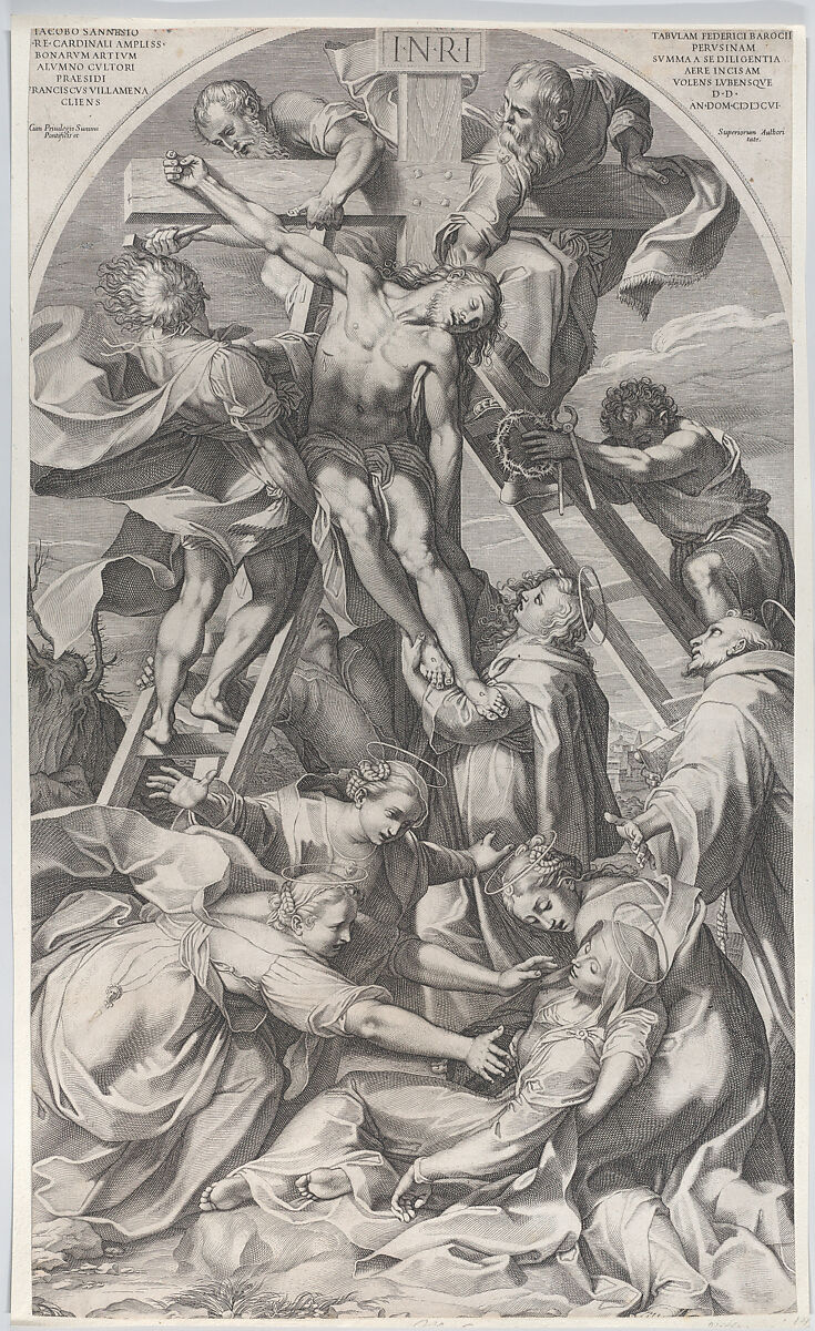 The Descent from the Cross, Francesco Villamena (Italian, Assisi ca. 1565–1624 Rome), Engraving 