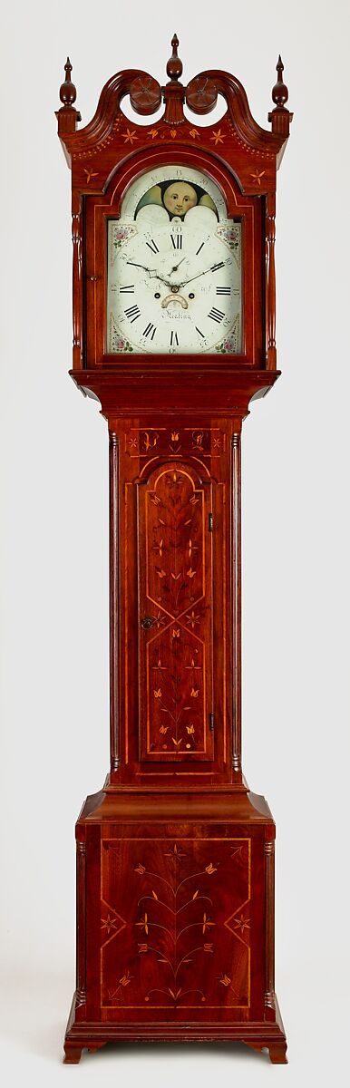 Tall Clock, Jacob Diehl (1776–1858), Walnut, pine, American 