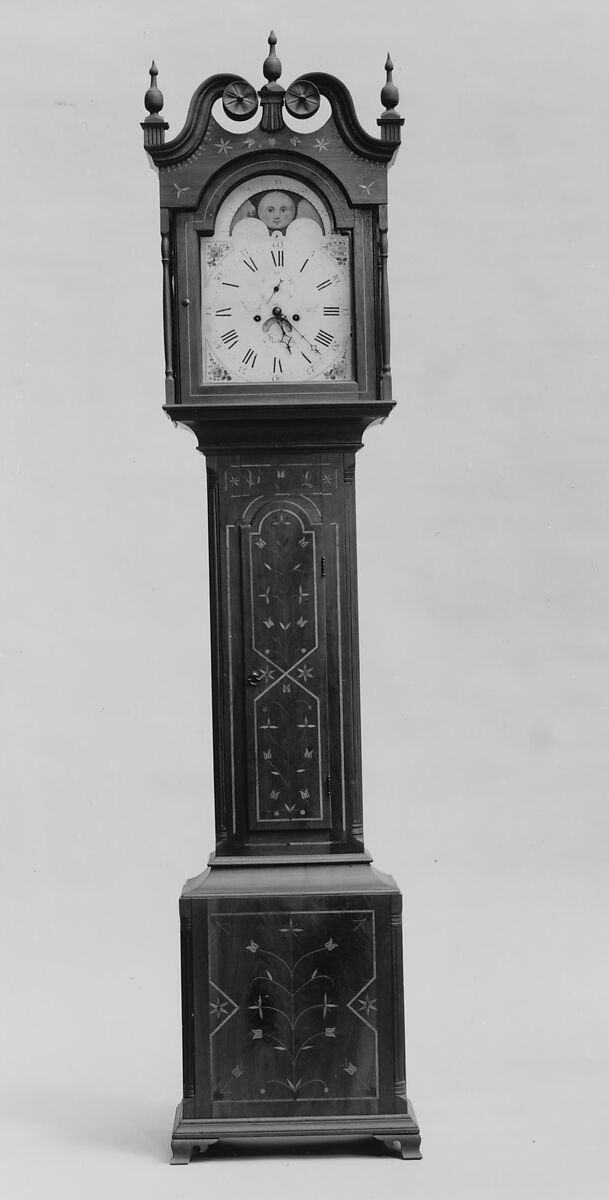 Tall Clock, Jacob Diehl (1776–1858), Walnut, pine, American