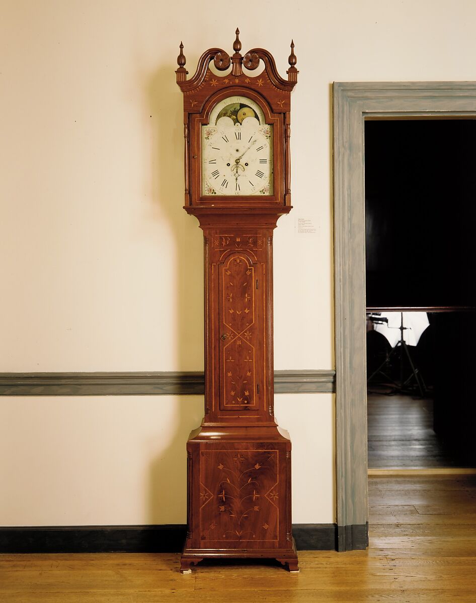 Tall Clock, Jacob Diehl (1776–1858), Walnut, pine, American