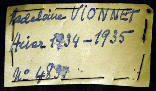 Evening dress, House of Vionnet (French, active 1912–14; 1918–39), silk, French