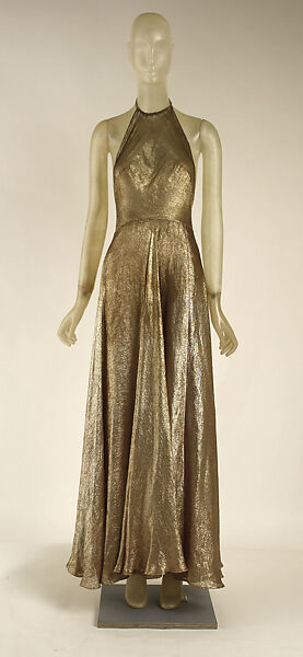 Evening dress, House of Vionnet (French, active 1912–14; 1918–39), cotton, metallic, French