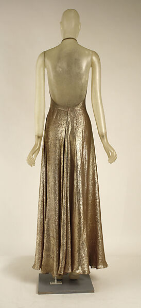 Evening dress, House of Vionnet (French, active 1912–14; 1918–39), cotton, metallic, French