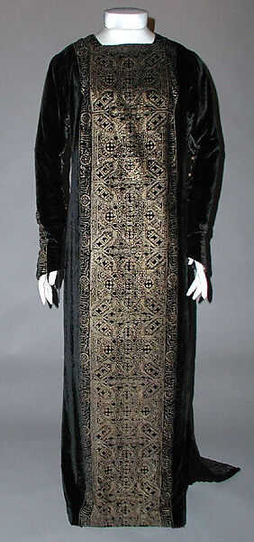 Evening dress, Fortuny (Italian, founded 1906), silk, glass, Italian