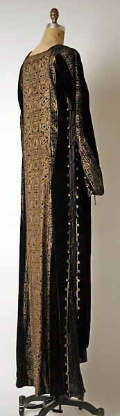 Evening dress, Fortuny (Italian, founded 1906), silk, glass, Italian