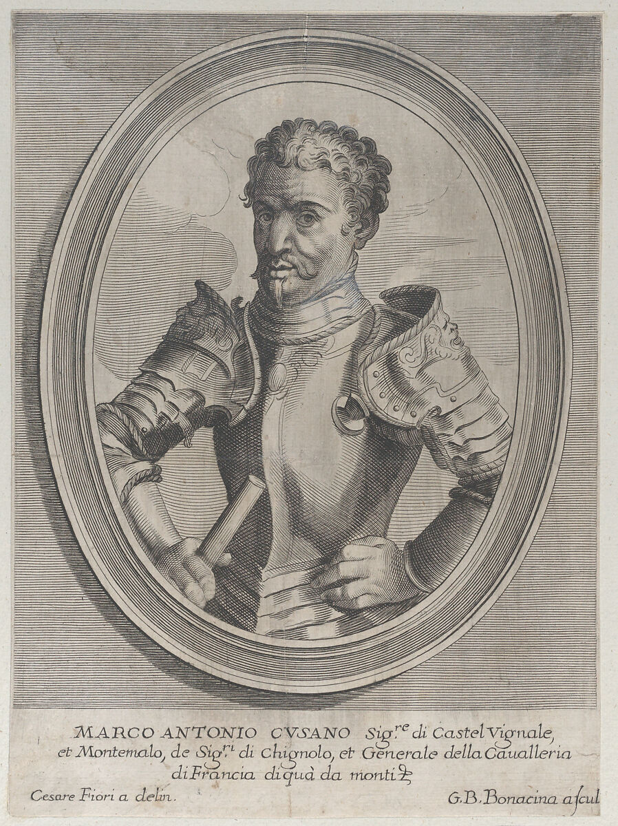 Portrait of Marc'Antonio Cusano, Giovanni Battista Bonacina (Italian, Milan 1620–ca. 1670), Etching and engraving 