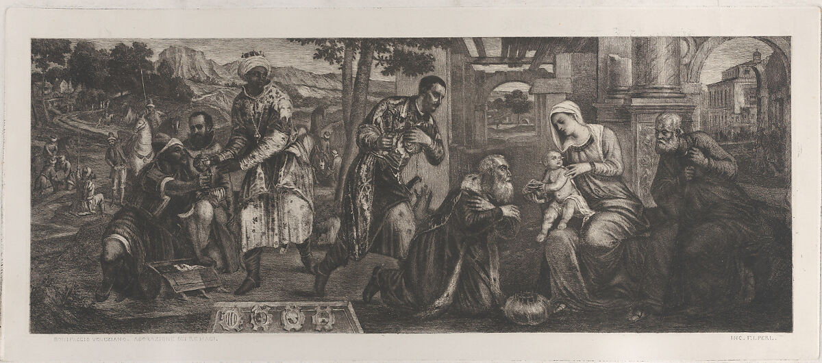 Adoration of the Magi, Anonymous (F.I. Perl), Engraving 