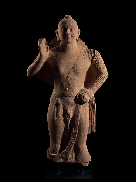 Buddha granting protection, Sandstone, India, Mathura, Uttar Pradesh 