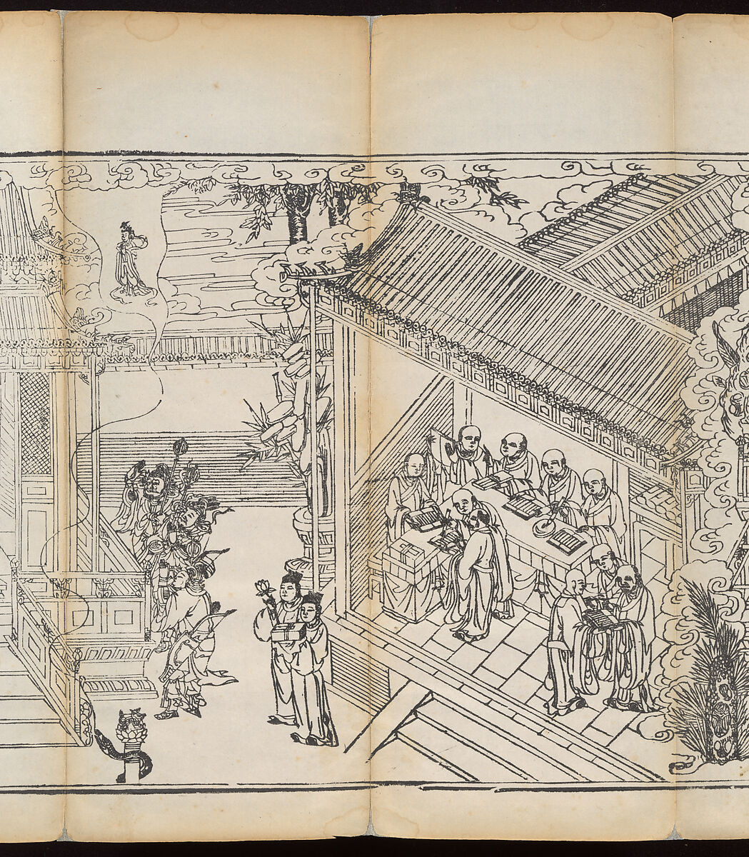 Sutra of the Repentance Ritual of Great Compassion (Cibei daochang chanfa), Volume 1, Woodblock printed book, China