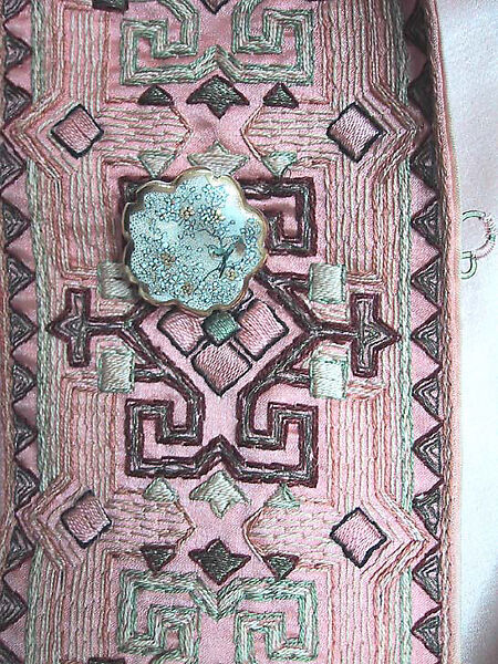 Ensemble, Liberty &amp; Co. (British, founded London, 1875), silk, cotton, metallic thread, china, British