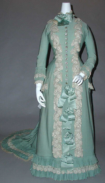 Tea gown, silk, cotton, French 