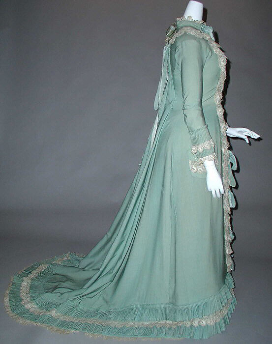 Tea gown, silk, cotton, French
