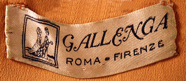 Evening dress, Gallenga (Italian, 1918–1974), silk, glass, Italian