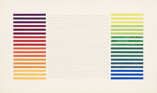 Post-Image Horizontal Color, Julio Le Parc (Argentine, born Mendoza, 1928), Opaque watercolor with graphite on board 