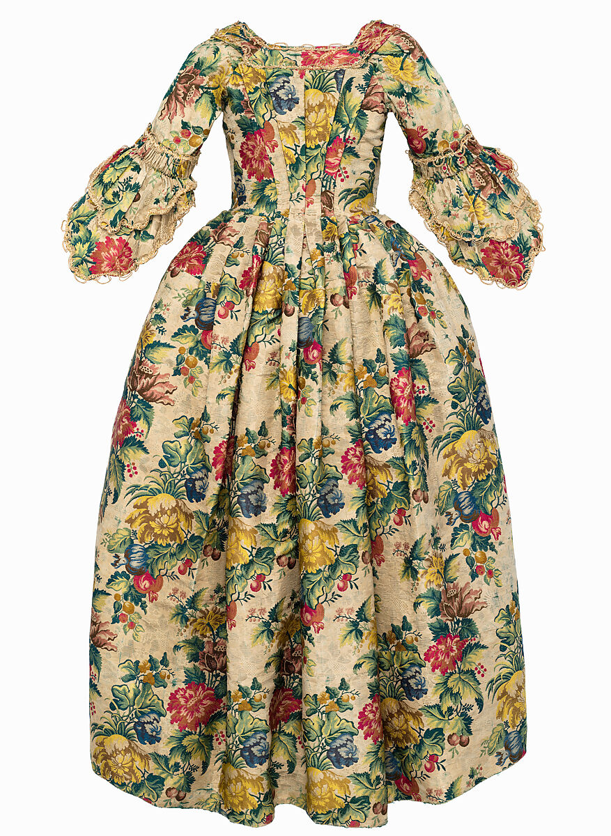 Robe à l’anglaise, silk, linen, British