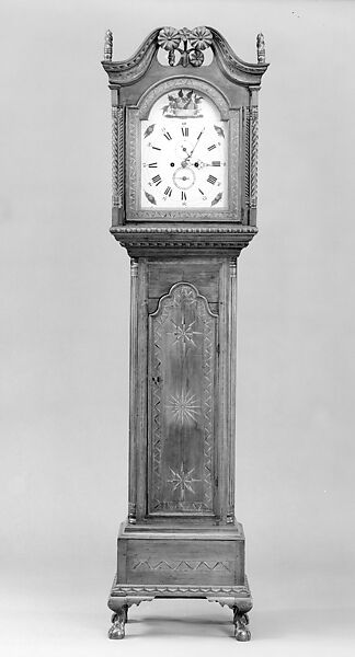 Tall Clock, Jonathan Mulliken, Cherry, white pine, American 
