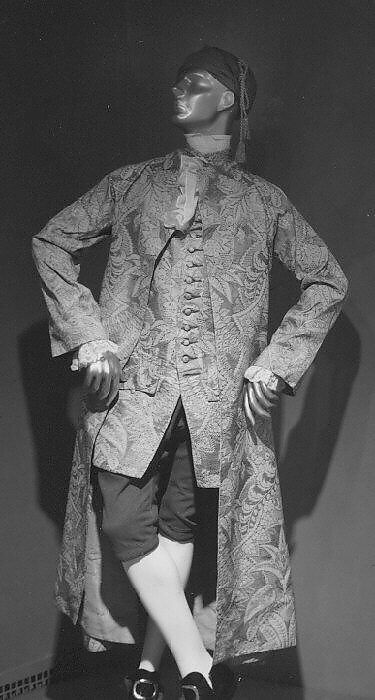 Banyan and waistcoat, silk, French