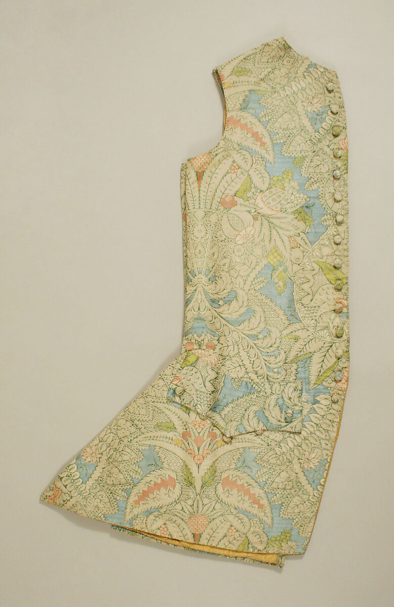 Banyan and waistcoat, silk, French