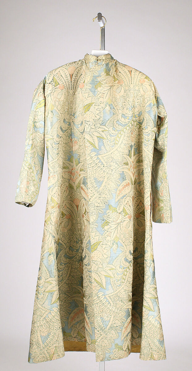 Banyan and waistcoat, silk, French