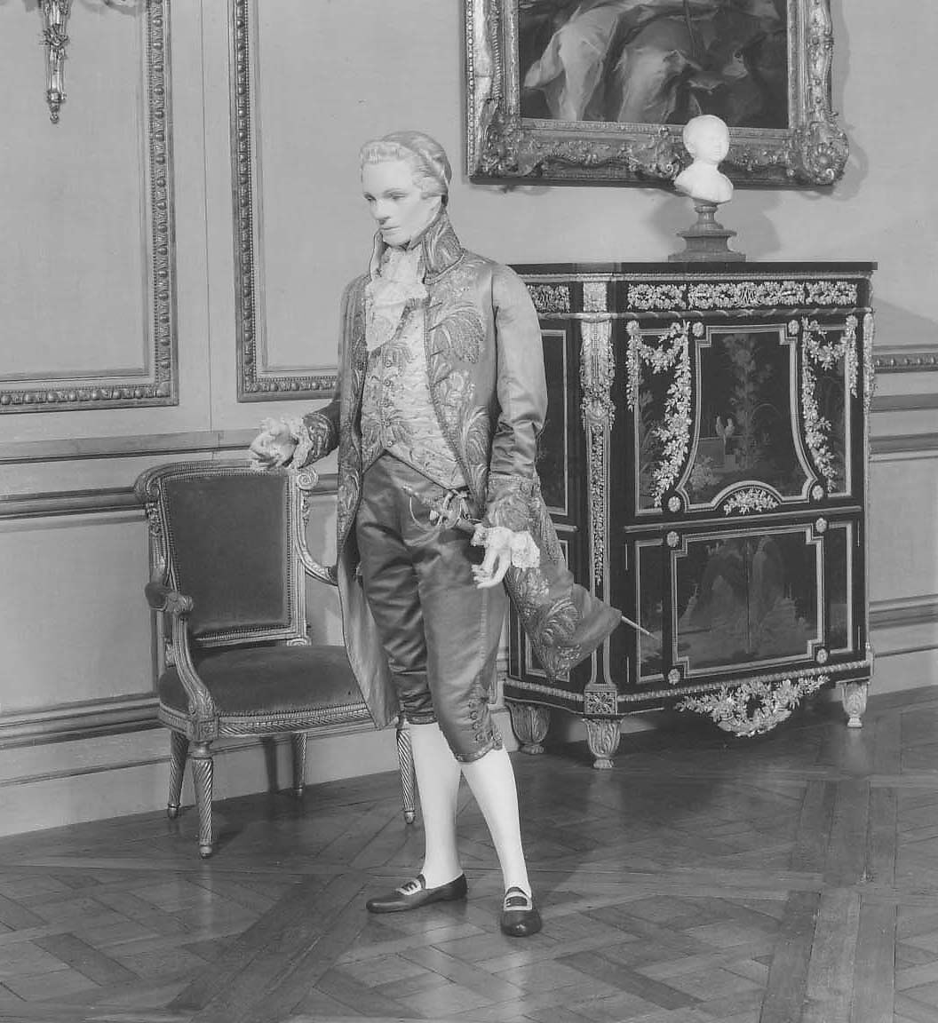 Ensemble, silk, metal thread, French